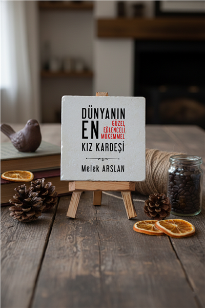 Mükemmel Kız Kardeş Kişiye Özel Dekoratif Taş İsimlik