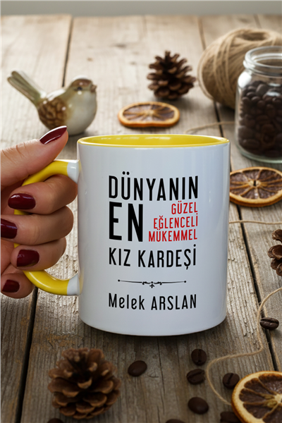 Mükemmel Kız Kardeş Kişiye Özel Kupa Bardak Standart