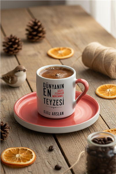 Mükemmel Teyze Kişiye Özel Türk Kahvesi Fincanı