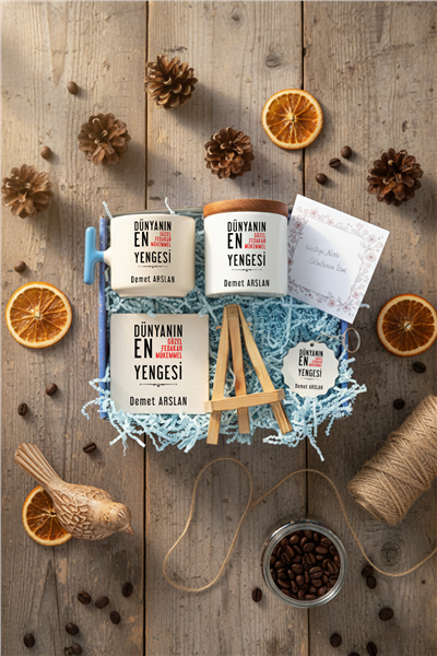 Mükemmel Yenge Hediye Kutusu - Kişiye Özel T Kupa, Seramik Kalemlik, Dekoratif Taş İsimlik, Güneş Anahtarlık