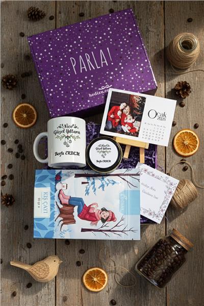 Nice Güzel Yıllara Hediye Kutusu - Kişiye Özel Kupa Standart, Bitki Çayı, Takvim, Mum