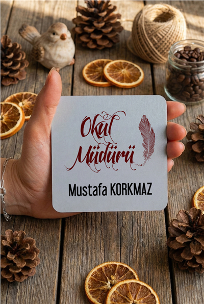 Okul Müdürü Kişiye Özel Bardak Altlığı