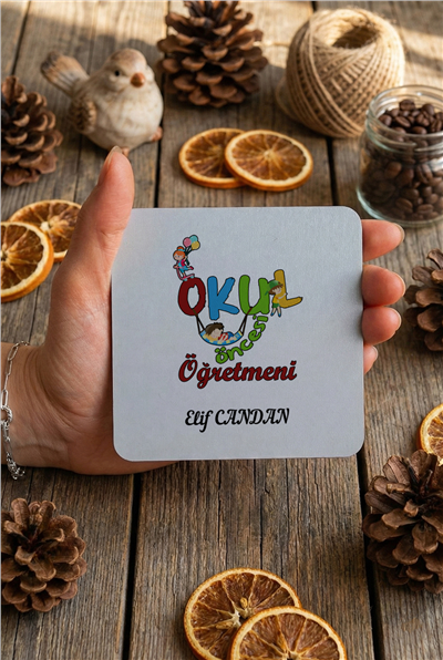 Okul Öncesi Öğretmeni Kişiye Özel Bardak Altlığı