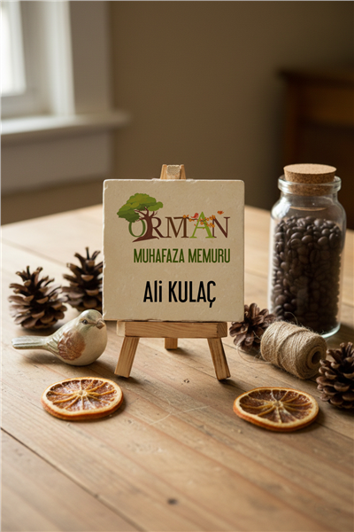 Orman Muhafaza Memuru Kişiye Özel Dekoratif Taş İsimlik