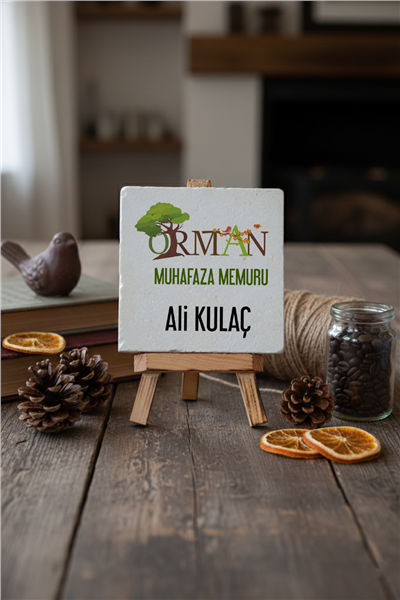 Orman Muhafaza Memuru Kişiye Özel Dekoratif Taş İsimlik