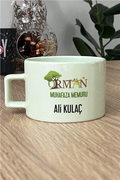 Orman Muhafaza Memuru Kişiye Özel Lüks Pastel Fincan