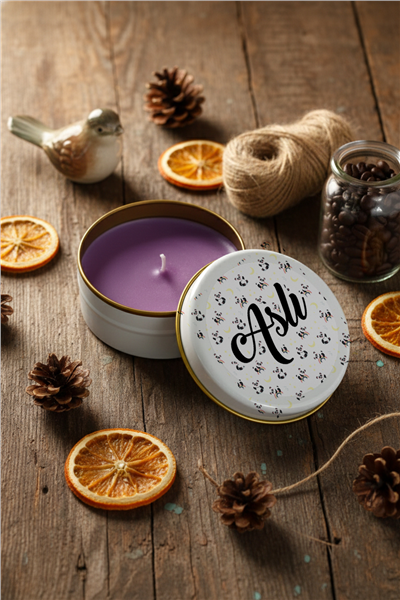 Panda Desenli Kişiye Özel Mum