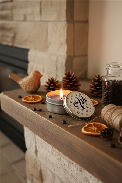 Panda Desenli Kişiye Özel Mum