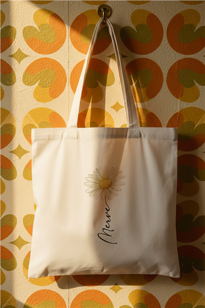 Papatya Kişiye Özel Bez Çanta