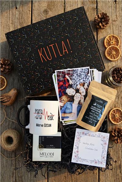 Paramedik Hediye Kutusu - Kişiye Özel Kupa Standart, Filtre Kahve, Melodi Çikolata, Fotoğraf 12 Adet