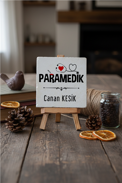 Paramedik Kişiye Özel Dekoratif Taş İsimlik