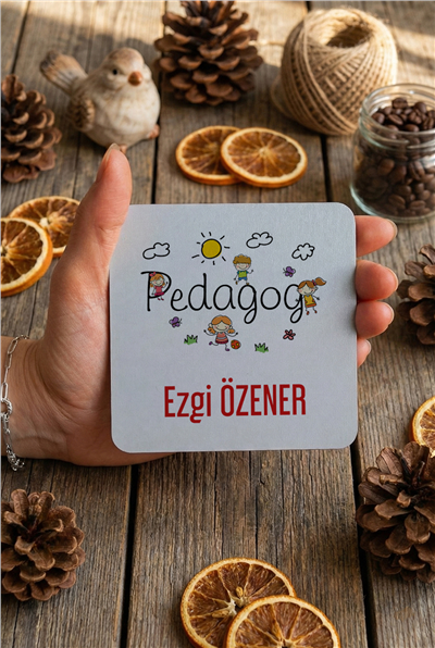 Pedagog Kişiye Özel Bardak Altlığı