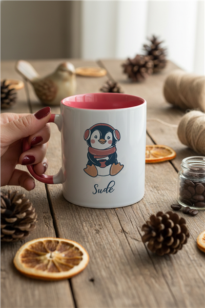 Penguen Kişiye Özel Kupa Bardak Standart