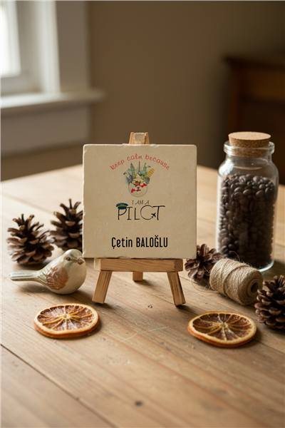 Pilot Kişiye Özel Dekoratif Taş İsimlik