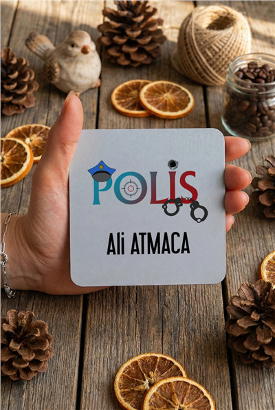 Polis Kişiye Özel Bardak Altlığı