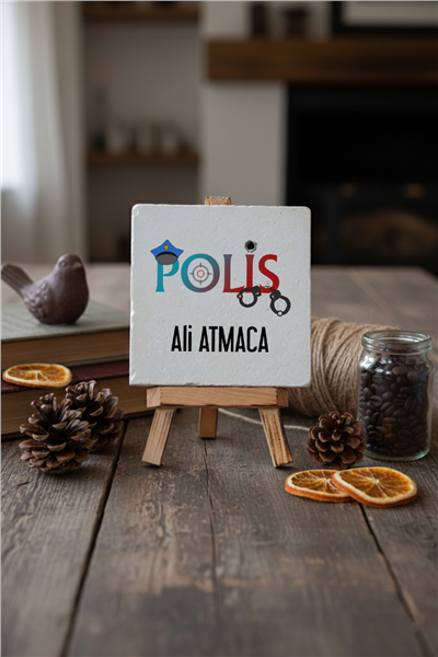 Polis Kişiye Özel Dekoratif Taş İsimlik