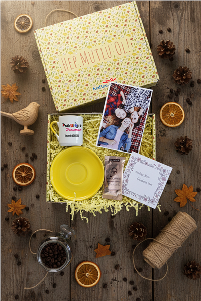 Psikolojik Danışman Hediye Kutusu - Kişiye Özel Türk Kahvesi Fincanı, Türk Kahvesi 6 Gr, Fotoğraf 1 Adet