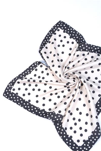 Puantiye Desenli Saten Bandana Fular