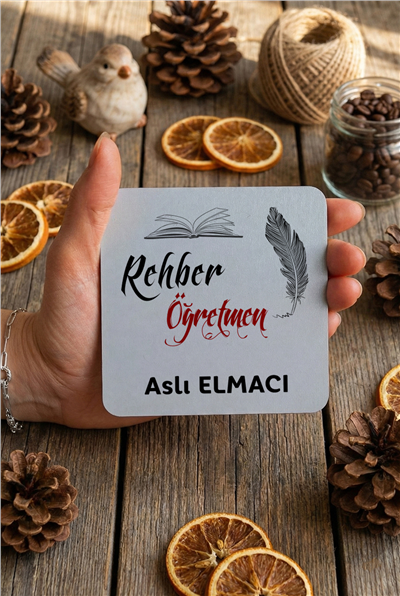 Rehber Öğretmen Kişiye Özel Bardak Altlığı