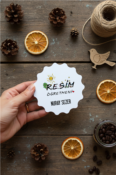 Resim Öğretmeni Kişiye Özel Bardak Altlığı