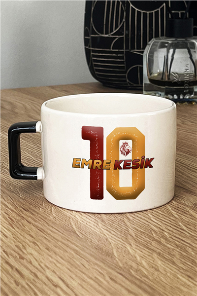 Sarı Kırmızı Taraftar Kişiye Özel Lüks Fincan