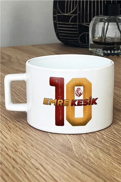 Sarı Kırmızı Taraftar Kişiye Özel Lüks Fincan
