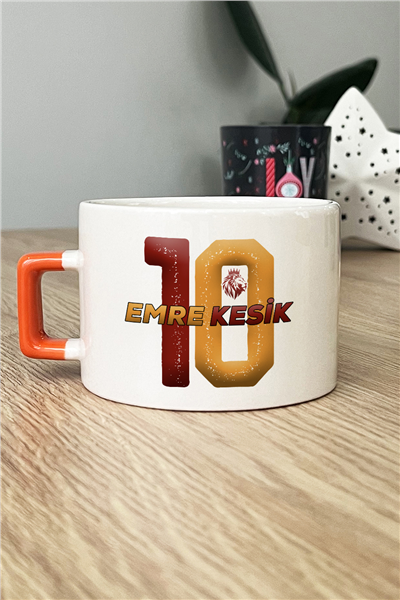 Sarı Kırmızı Taraftar Kişiye Özel Lüks Fincan