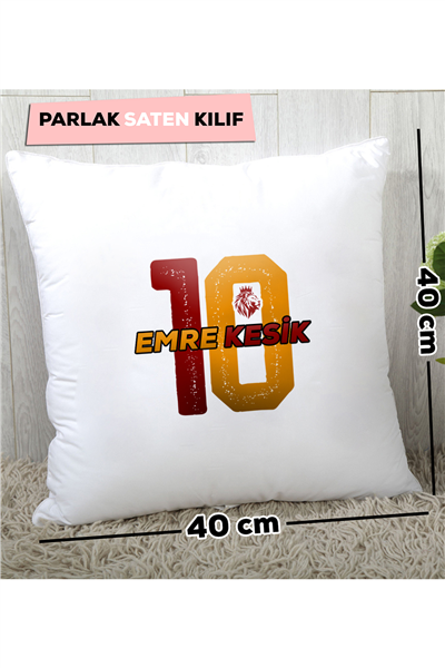 Sarı Kırmızı Taraftar Kişiye Özel Yastık