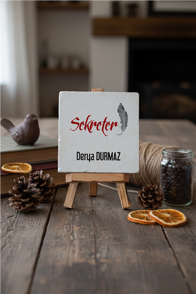 Sekreter Kişiye Özel Dekoratif Taş İsimlik