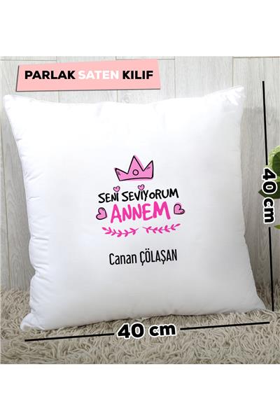 Seni Seviyorum Annem Kişiye Özel Yastık