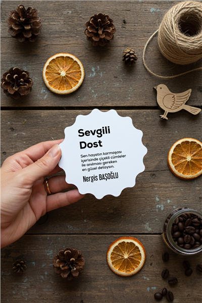 Sevgili Dost Kişiye Özel Bardak Altlığı
