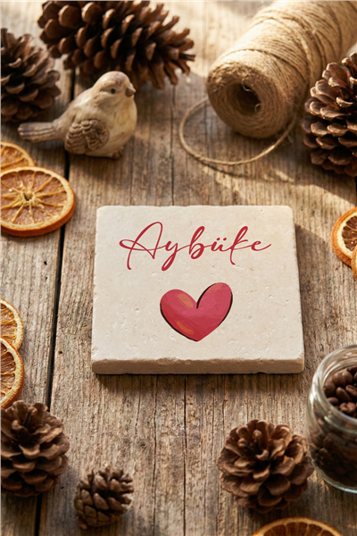 Sevgiliye Hediye Kişiye Özel Bardak Altlığı