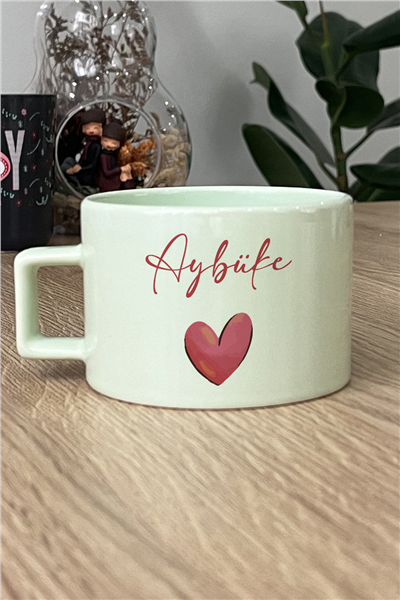 Sevgiliye Hediye Kişiye Özel Lüks Pastel Fincan