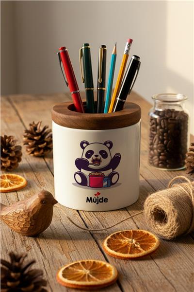 Sevimli Panda Kişiye Özel Kalemlik