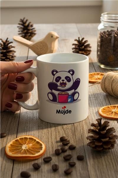 Sevimli Panda Kişiye Özel Kupa Bardak Standart