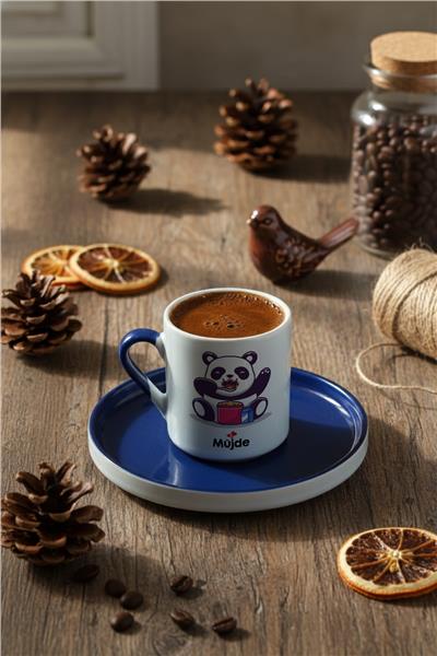 Sevimli Panda Kişiye Özel Türk Kahvesi Fincanı