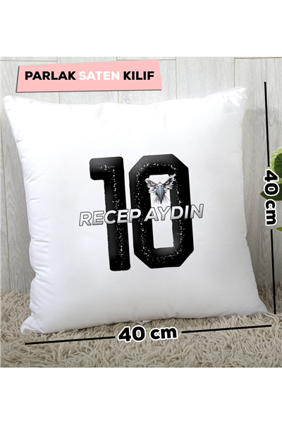 Siyah Beyaz Taraftar Kişiye Özel Yastık