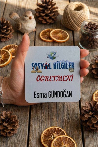 Sosyal Bilgiler Öğretmeni Kişiye Özel Bardak Altlığı