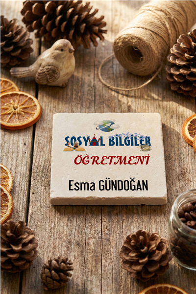 Sosyal Bilgiler Öğretmeni Kişiye Özel Bardak Altlığı