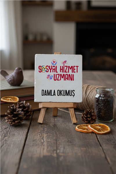 Sosyal Hizmet Uzmanı Kişiye Özel Dekoratif Taş İsimlik