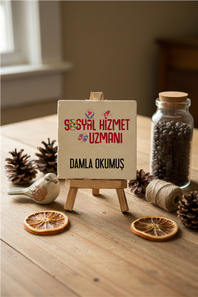 Sosyal Hizmet Uzmanı Kişiye Özel Dekoratif Taş İsimlik