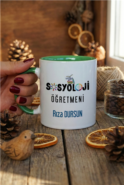 Sosyoloji Öğretmeni Kişiye Özel Kupa Bardak Standart