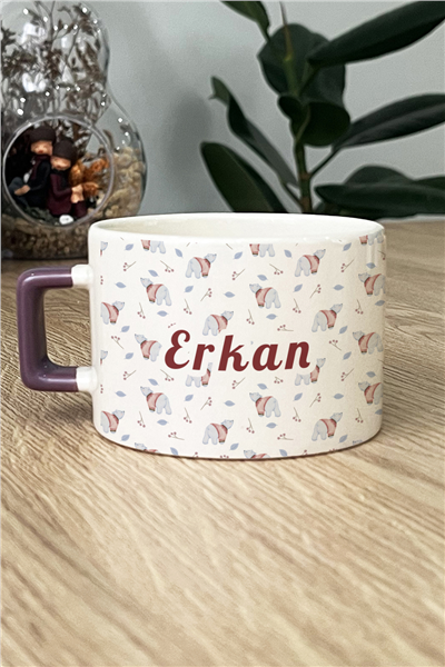 Tatlı Ayıcık Desenli Kişiye Özel Lüks Fincan