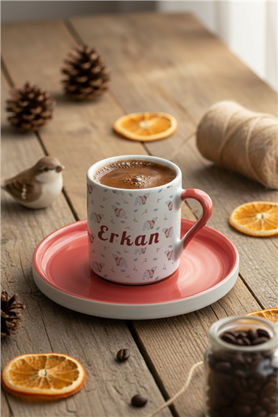 Tatlı Ayıcık Desenli Kişiye Özel Türk Kahvesi Fincanı