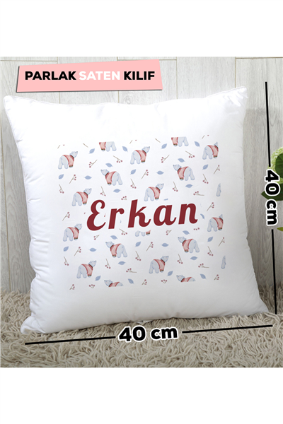 Tatlı Ayıcık Desenli Kişiye Özel Yastık