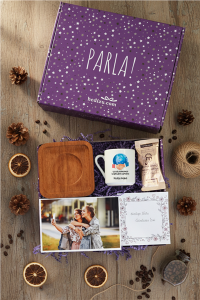 Uluslararası İlişkiler Uzmanı Hediye Kutusu - Kişiye Özel Türk Kahvesi Fincanı, Türk Kahvesi 6 Gr, Fotoğraf 1 Adet