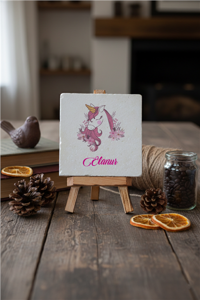 Unicorn Kişiye Özel Dekoratif Taş İsimlik