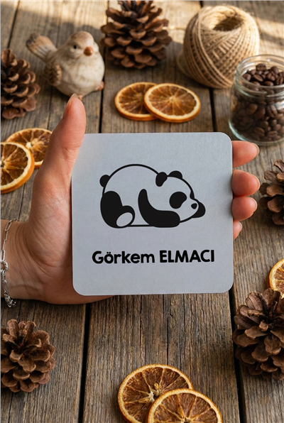 Uykucu Panda Kişiye Özel Bardak Altlığı