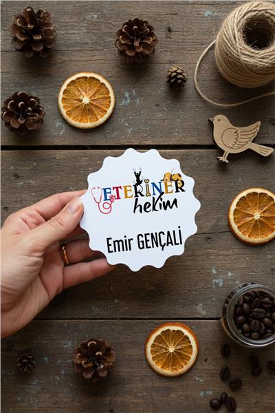 Veteriner Hekim Kişiye Özel Bardak Altlığı