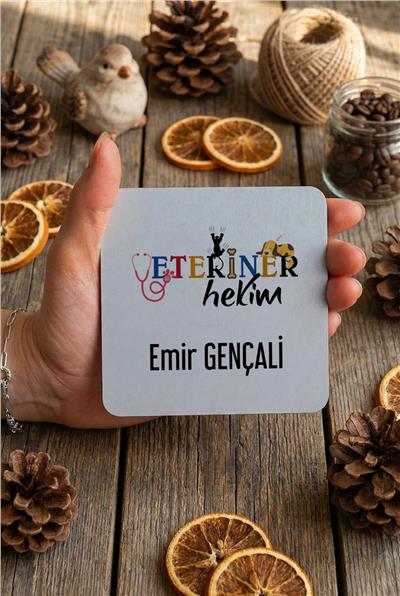 Veteriner Hekim Kişiye Özel Bardak Altlığı